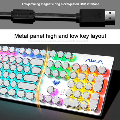 AULA S2016 104-keys Square Key Cap Mixing Light Mechanical Blue Switch Metal Panel Wired USB Gaming Keyboard, Length: 1.6m - Wired Keyboard by AULA | Online Shopping UK | buy2fix