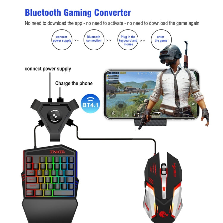 HXSJ P5 Bluetooth 4.1 Keyboard Mouse Bluetooth Gaming Converter, Can Not Be Pressed Version(Black) - Converter & Adapter by HXSJ | Online Shopping UK | buy2fix