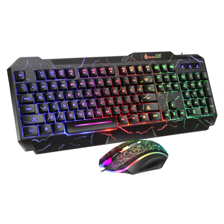 SHIPADOO D620 104-key Wired RGB Color Cracked Backlight Gaming Keyboard Mouse Kit for Laptop, PC - Wired Keyboard by SHIPADOO | Online Shopping UK | buy2fix