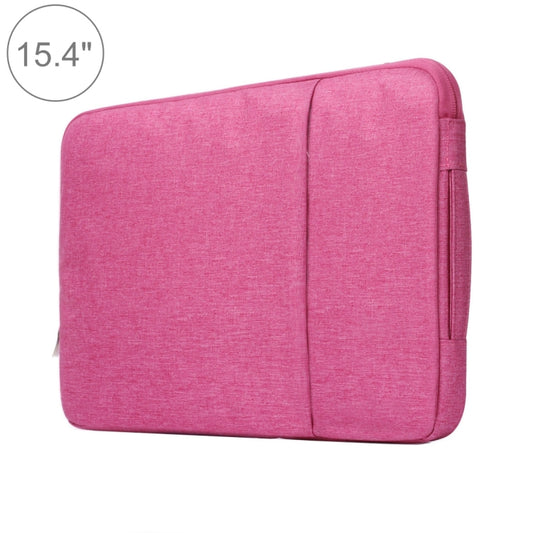 15.4 inch Universal Fashion Soft Laptop Denim Bags Portable Zipper Notebook Laptop Case Pouch for MacBook Air / Pro, Lenovo and other Laptops, Size: 39.2x28.5x2cm (Magenta) -  by buy2fix | Online Shopping UK | buy2fix