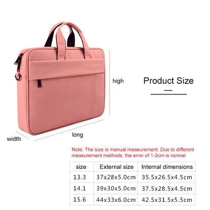 DJ03 Waterproof Anti-scratch Anti-theft One-shoulder Handbag for 13.3 inch Laptops, with Suitcase Belt(Pink) - 13.3 inch by buy2fix | Online Shopping UK | buy2fix