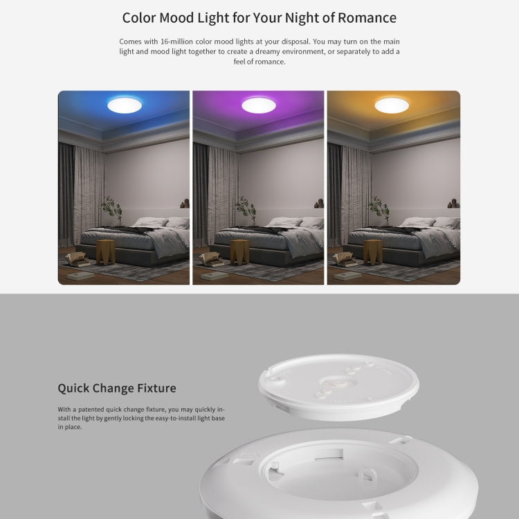 Yeelight Ultrathin Smart LED Ceiling Light, Diameter: 23.5cm - Hanging Light by Yeelight | Online Shopping UK | buy2fix