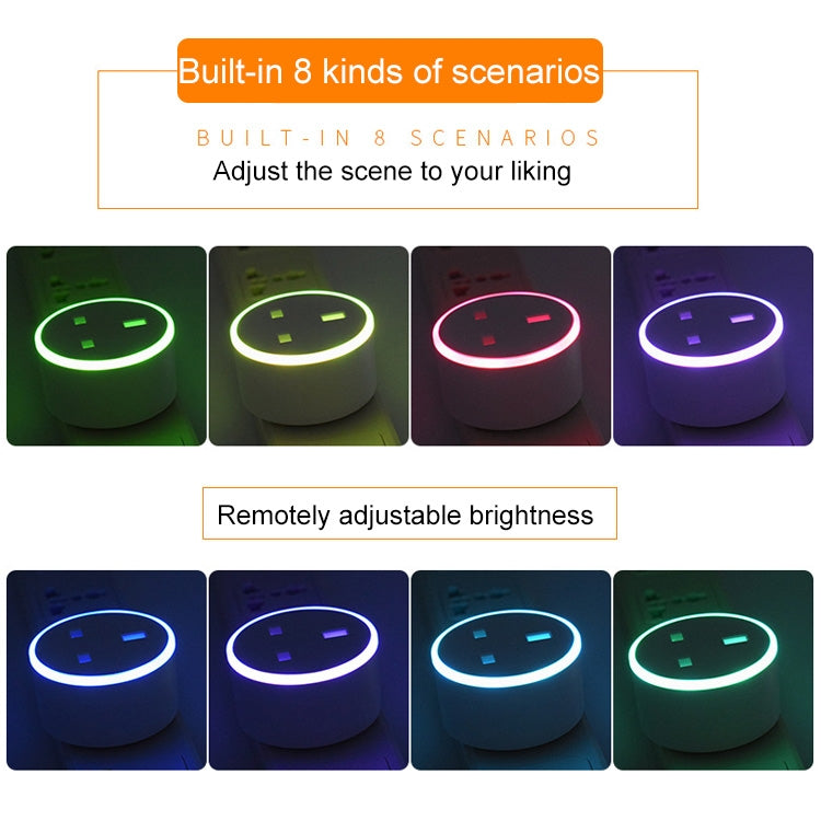 10A RGB Scene Light WiFi Remote Control Smart Socket Works with Alexa & Google Home, AC 220-240V, UK Plug - Consumer Electronics by buy2fix | Online Shopping UK | buy2fix