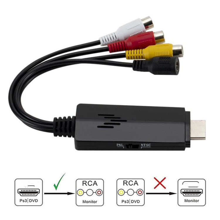 HD Video to 3RCA AV CVBS Converter Adapter - Converter by buy2fix | Online Shopping UK | buy2fix