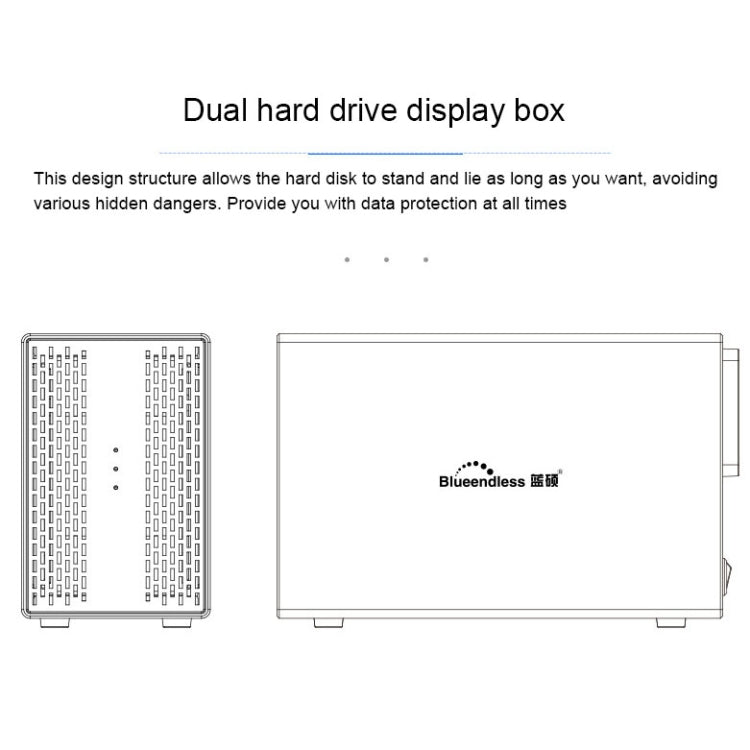 Blueendless USB-B Interface 3.5 inch 2 Bay RAID Combination Array HDD External Enclosure (EU Plug) - HDD Enclosure by Blueendless | Online Shopping UK | buy2fix