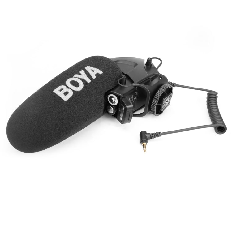 BOYA BY-BM3030 Shotgun Super-cardioid Condenser Broadcast Microphone with Windshield for Canon / Nikon / Sony DSLR Cameras (Black) - Camera Microphone by BOYA | Online Shopping UK | buy2fix