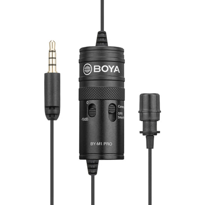 BOYA BY-M1 PRO Universal 3.5mm Plug Omni-directional Lavalier Microphone, Cable Length: 6m (Black) - Consumer Electronics by BOYA | Online Shopping UK | buy2fix