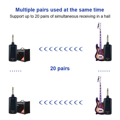 Measy AU688-U 20 Channels Wireless Guitar System Rechargeable Musical Instrument Transmitter Receiver - Microphone Audio Cable & Connector by Measy | Online Shopping UK | buy2fix