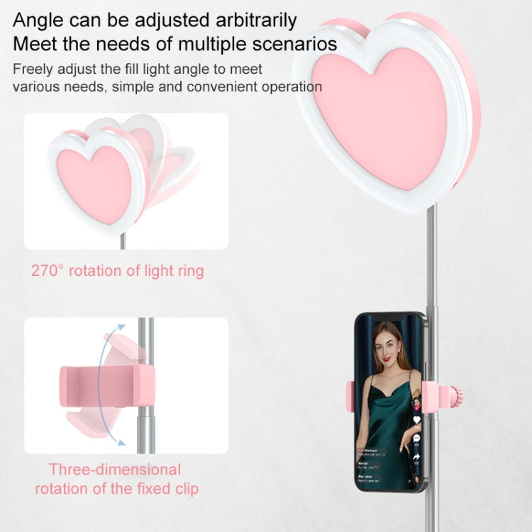 G5 Heart Shape Multi-function Live Broadcast Beauty Fill Light Mobile Phone Holder (Pink) - Consumer Electronics by buy2fix | Online Shopping UK | buy2fix