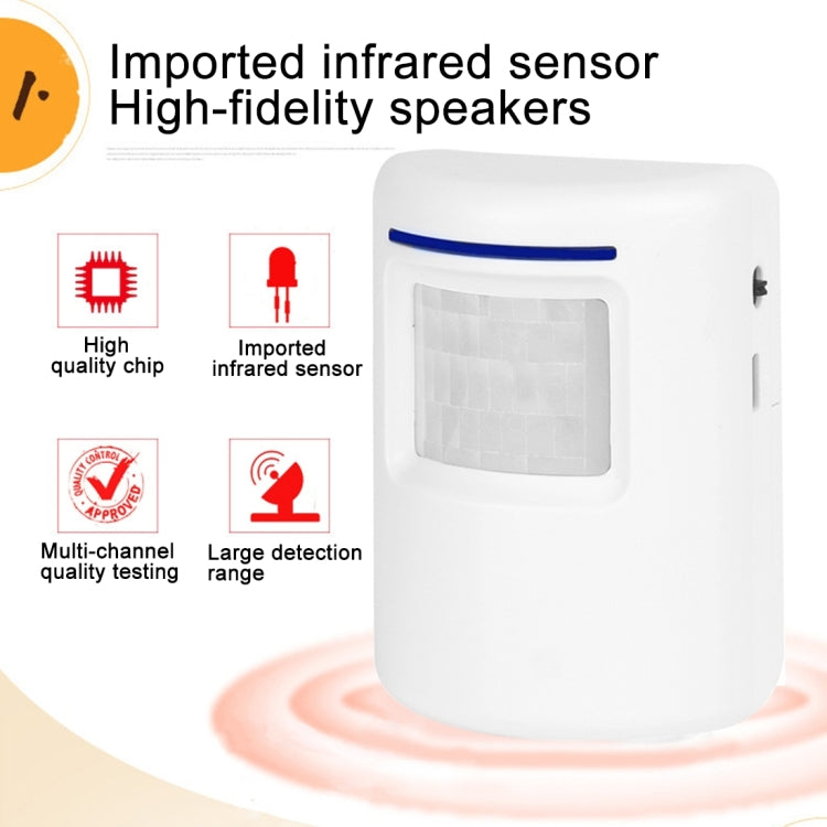 FY-0256 2 in 1 PIR Infrared Sensors (Transmitter + Receiver) Wireless Doorbell Alarm Detector for Home / Office / Shop / Factory, UK Plug - Security by buy2fix | Online Shopping UK | buy2fix