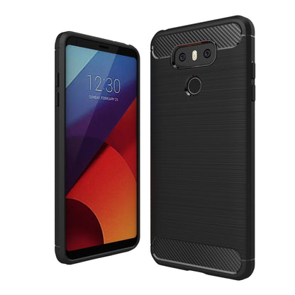 For LG G6 Brushed Carbon Fiber Texture Shockproof TPU Protective Cover Case(Black) - Mobile Accessories by buy2fix | Online Shopping UK | buy2fix