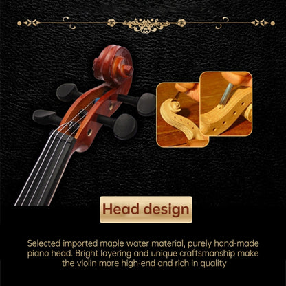 4/4 Full Size Acoustic Violin Handmade Solid Wood Violin - Stringed Instruments by buy2fix | Online Shopping UK | buy2fix