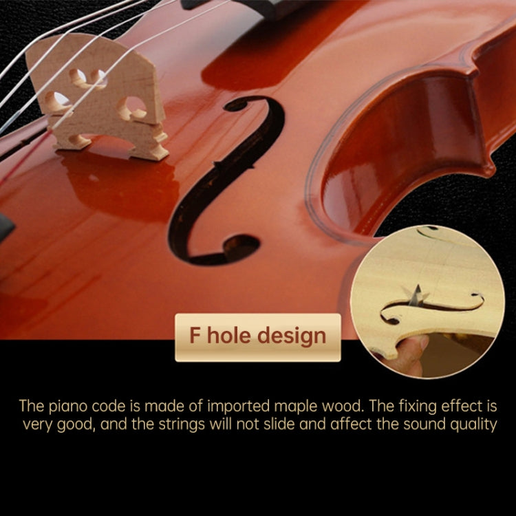 4/4 Full Size Acoustic Violin Handmade Solid Wood Violin - Stringed Instruments by buy2fix | Online Shopping UK | buy2fix