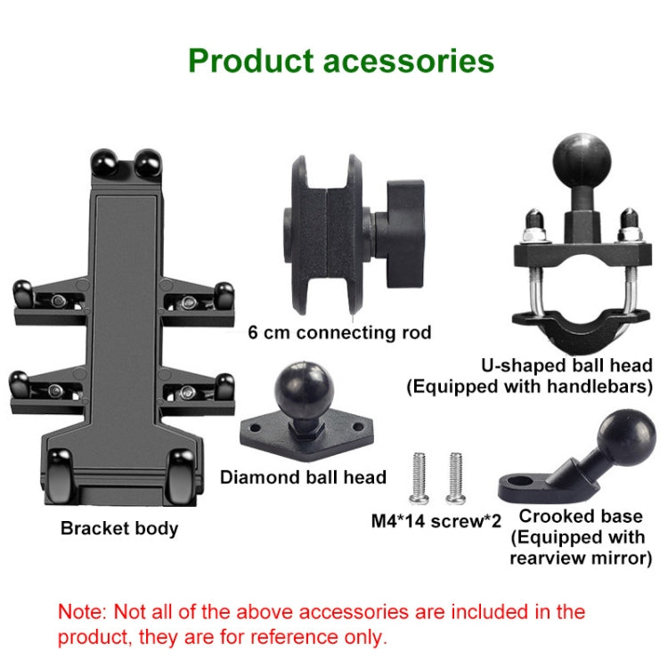 M10 Bolt Ball-Head Motorcycle Multi-function Eight-jaw Aluminum Phone Navigation Holder Bracket - Holder by buy2fix | Online Shopping UK | buy2fix