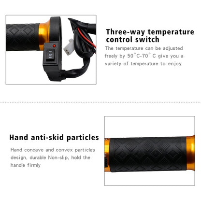 CS-764A3 12V Motorcycle Scooter Aluminum Alloy Electric Hand Grip Cover Heated Grip Handlebar(Gold) - Grips by buy2fix | Online Shopping UK | buy2fix