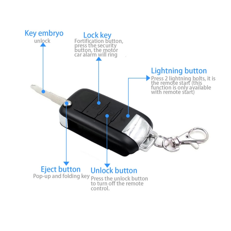 Motorcycle Smart Unidirectional Security Alarm System with Remote Control / Foldable Key, without Battery - Theft Protection by buy2fix | Online Shopping UK | buy2fix