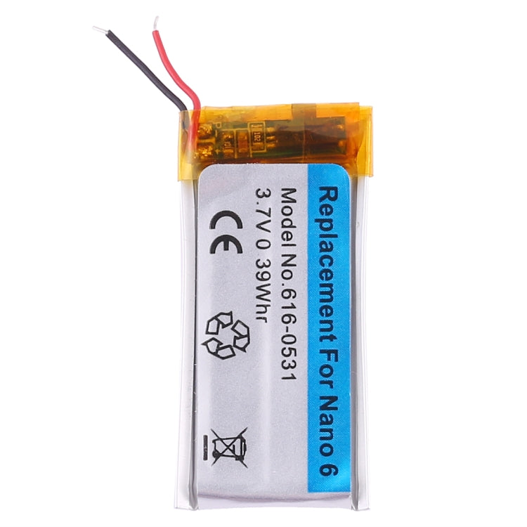 3.7V 0.39Whr For iPod nano 6 Rechargeable Replacement Li-polymer Battery - For iPad & iPod Series by buy2fix | Online Shopping UK | buy2fix