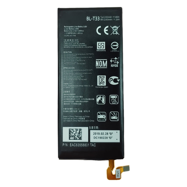 BL-T33 Li-ion Polymer Battery for LG Q6 M700A M700AN M700DSK M700N - For LG by buy2fix | Online Shopping UK | buy2fix