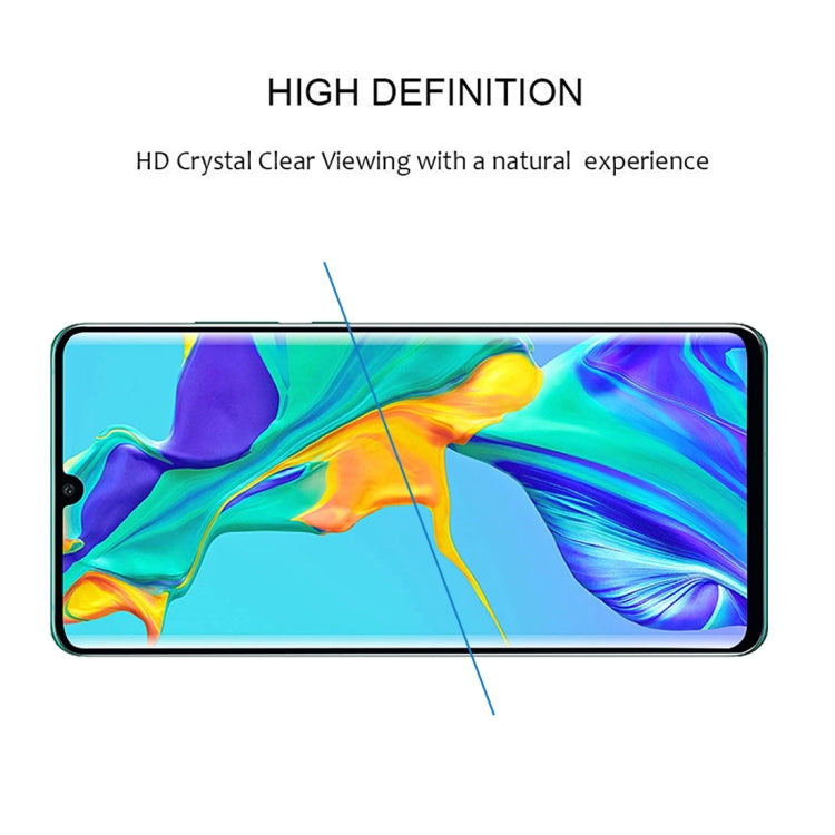 Edge Glue 3D Curved Edge Full Screen Tempered Glass Film for Huawei P30 Pro(Black) - Huawei Tempered Glass by buy2fix | Online Shopping UK | buy2fix