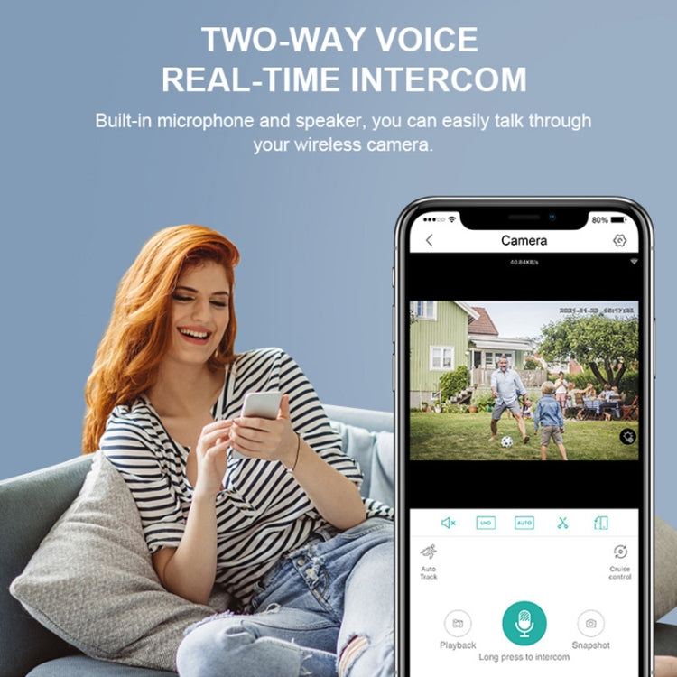 QX55 3.0 Million Pixels IP65 Waterproof 2.4G Wireless IP Camera, Support Motion Detection & Two-way Audio & Night Vision & TF Card, US Plug - Security by buy2fix | Online Shopping UK | buy2fix