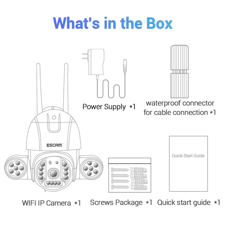 ESCAM QF233 3.0 Million Pixels Smart WiFi IP Camera, Support Auto Tracking & Night Vision & Two Way Audio & TF Card & Onvif, AU Plug - Security by ESCAM | Online Shopping UK | buy2fix