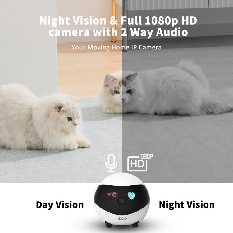 EBO SE 1080P HD Smart Home Companion Robot Remote Monitoring Camera, Support Infrared Night Vision & Two-way Voice & TF Card, US Plug - Security by buy2fix | Online Shopping UK | buy2fix