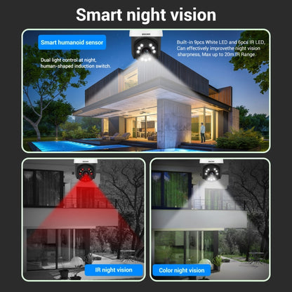 ESCAM QF558 5.0MP HD 5X Zoom Wireless IP Camera, Support Humanoid Detection, Night Vision, Two Way Audio, TF Card, EU Plug - Security by ESCAM | Online Shopping UK | buy2fix