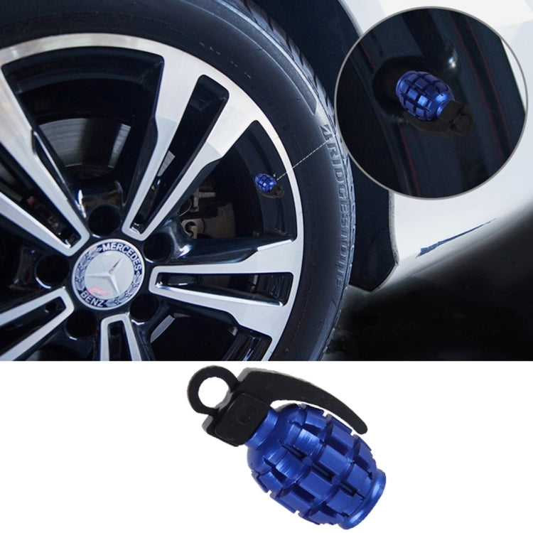 4 PCS Universal Grenade Shaped Car Tire Valve Caps(Dark Blue) - Tire Valve Caps by buy2fix | Online Shopping UK | buy2fix