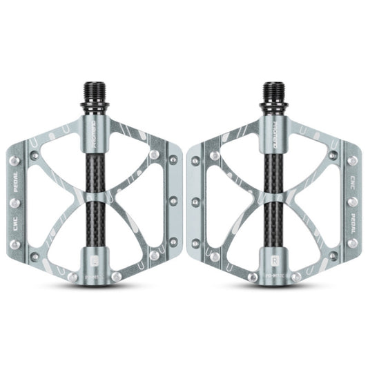 PROMEND PD-M52C 1 Pair Bicycle Aluminum Alloy + Carbon Fiber Tube Bearing Pedals (Titanium Color) - Pedals by PROMEND | Online Shopping UK | buy2fix