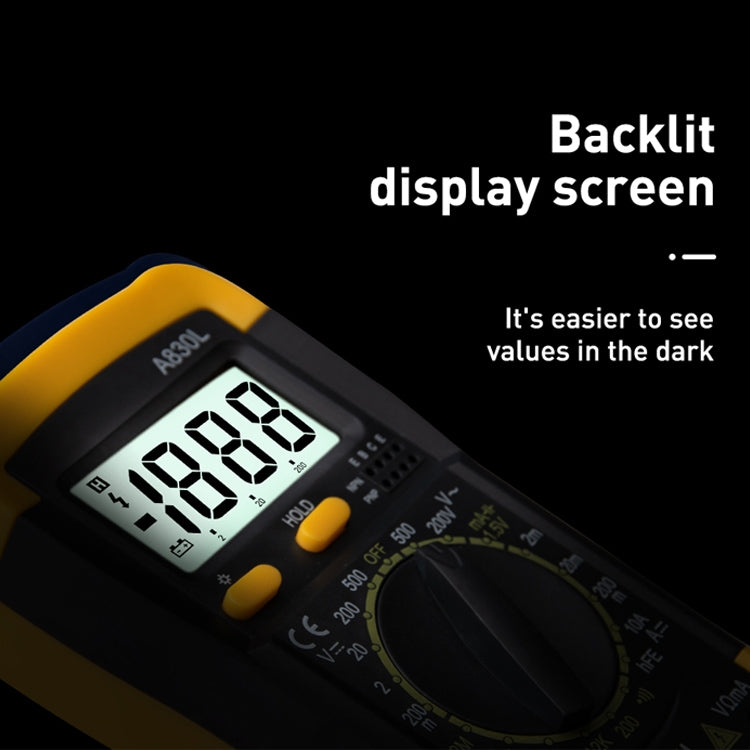 ANENG A830L Handheld Multimeter Household Electrical Instrument(Yellow Blue) - Current & Voltage Tester by ANENG | Online Shopping UK | buy2fix