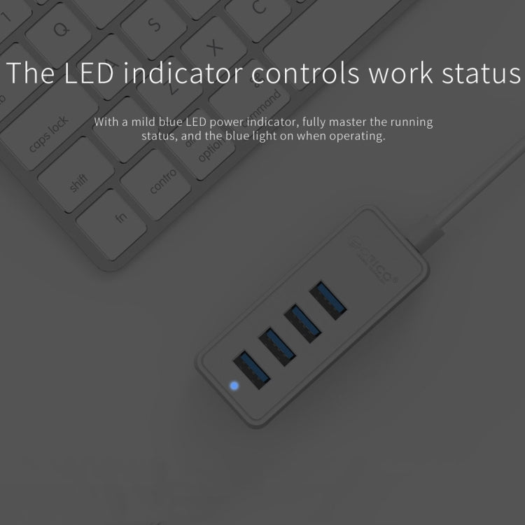 ORICO W5P-U3-100 4-Port USB 3.0 Desktop HUB with 100cm Micro USB Cable Power Supply(Black) - USB 3.0 HUB by ORICO | Online Shopping UK | buy2fix