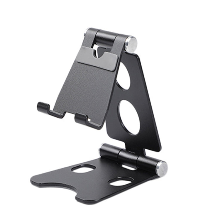 ROOSTAND R2 Aluminum Alloy Mobile Desktop Tablet Bracket Double Folding Lazy Artifact, Size: 6.4x7x9cm(Black) - Desktop Holder by buy2fix | Online Shopping UK | buy2fix