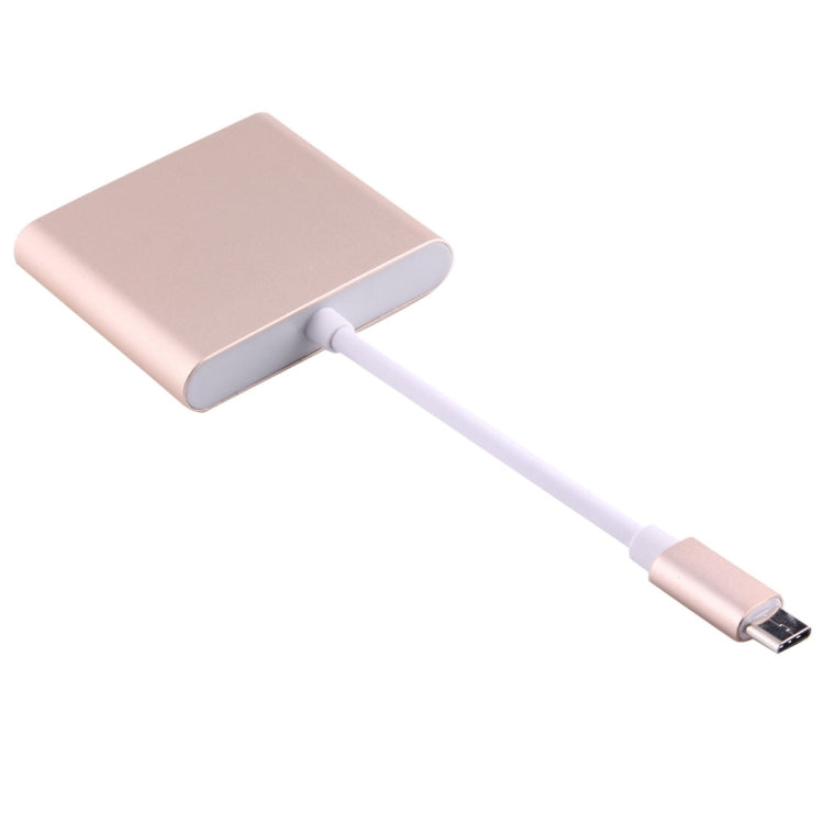 USB-C / Type-C 3.1 Male to USB-C / Type-C 3.1 Female & HDMI Female & USB 3.0 Female Adapter(Gold) - Computer & Networking by buy2fix | Online Shopping UK | buy2fix