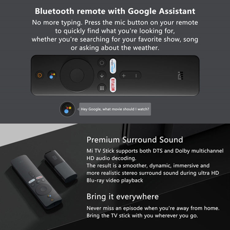 [HK Warehouse] Original Xiaomi Mi Android TV Stick, Quad Core Cotex A53, RAM 1GB + ROM 8GB, Global Version, EU Plug - Consumer Electronics by Xiaomi | Online Shopping UK | buy2fix