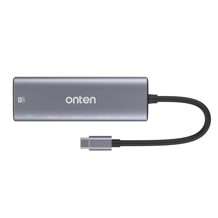 Onten OT-95123 5 in 1 Multifunctional Type-C + USB + HDMI Docking Station, Cable Length: 145mm(Silver) - USB HUB by Onten | Online Shopping UK | buy2fix