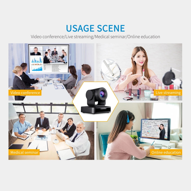 FEELWORLD USB10X 10X Optical Zoom 1080P USB PTZ Video Conference Camera, EU and US Plug(Black) - HD Camera by FEELWORLD | Online Shopping UK | buy2fix