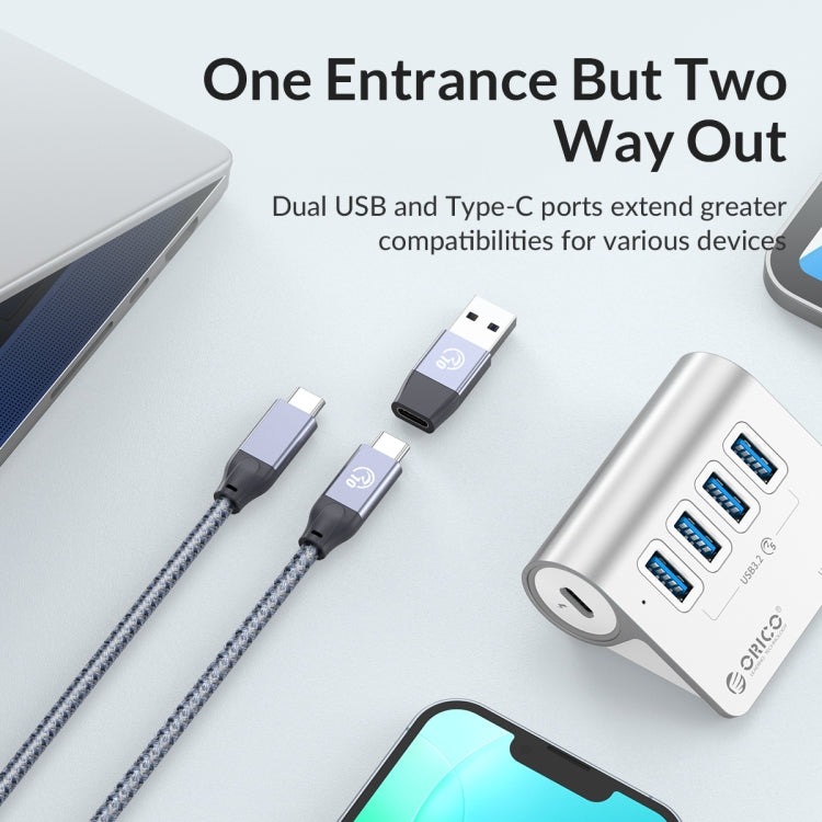 ORICO M3UT3 3-port USB 3.2 HUB with Card Reader (Silver) -  by ORICO | Online Shopping UK | buy2fix