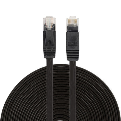 15m CAT6 Ultra-thin Flat Ethernet Network LAN Cable, Patch Lead RJ45 (Black) - Lan Cable and Tools by buy2fix | Online Shopping UK | buy2fix