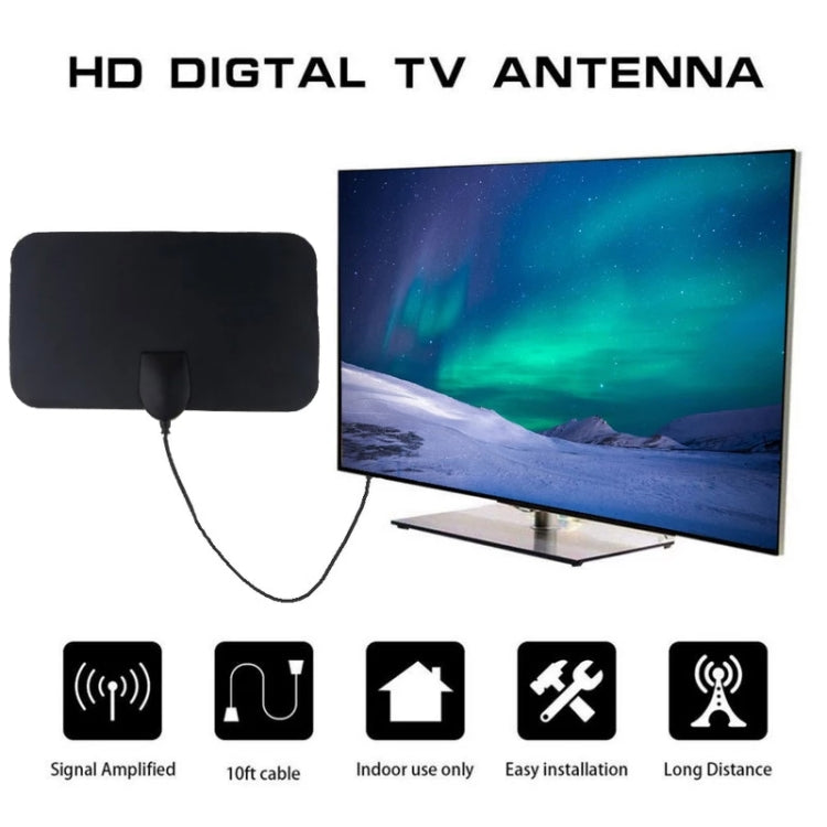 AN-1002 5dBi/25dBi Indoor HDTV Antenna with Sucker, VHF170-230/UHF470-862MHz(Black) - Consumer Electronics by buy2fix | Online Shopping UK | buy2fix