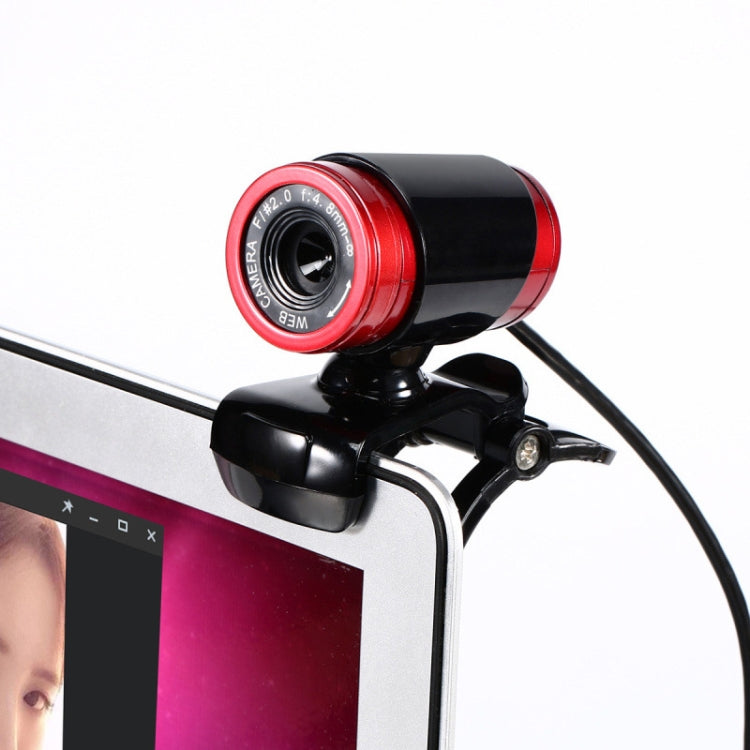 HXSJ A860 30fps 480P HD Webcam for Desktop / Laptop, with 10m Sound Absorbing Microphone, Length: 1.4m(Red + Black) - HD Camera by HXSJ | Online Shopping UK | buy2fix