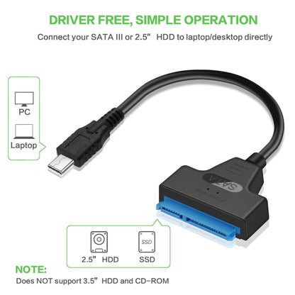 USB-C / Type-C 3.1 Male to SATA (15 Pin + 7 Pin) HDD Data Converter Cable, Length: 20cm - Computer & Networking by buy2fix | Online Shopping UK | buy2fix