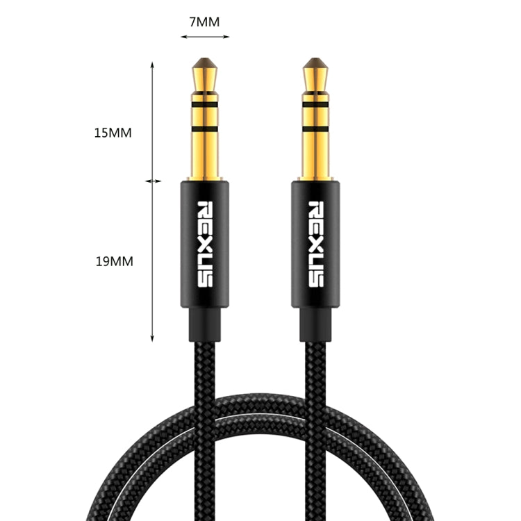 REXLIS 3629 3.5mm Male to Male Car Stereo Gold-plated Jack AUX Audio Cable for 3.5mm AUX Standard Digital Devices, Length: 1m -  by REXLIS | Online Shopping UK | buy2fix