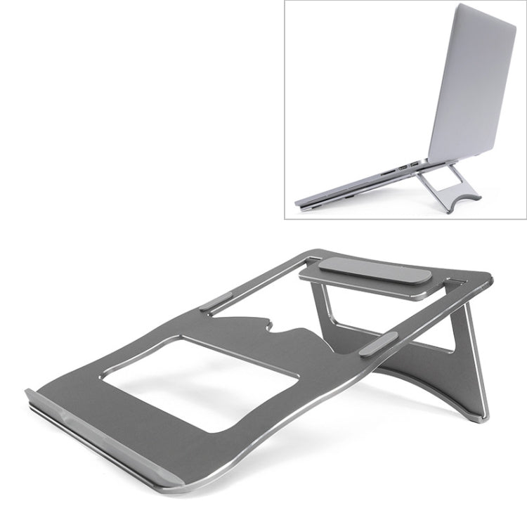 Aluminum Alloy Cooling Holder Desktop Portable Simple Laptop Bracket, Two-stage Support, Size: 21x26cm (Grey) - Laptop Stand by buy2fix | Online Shopping UK | buy2fix