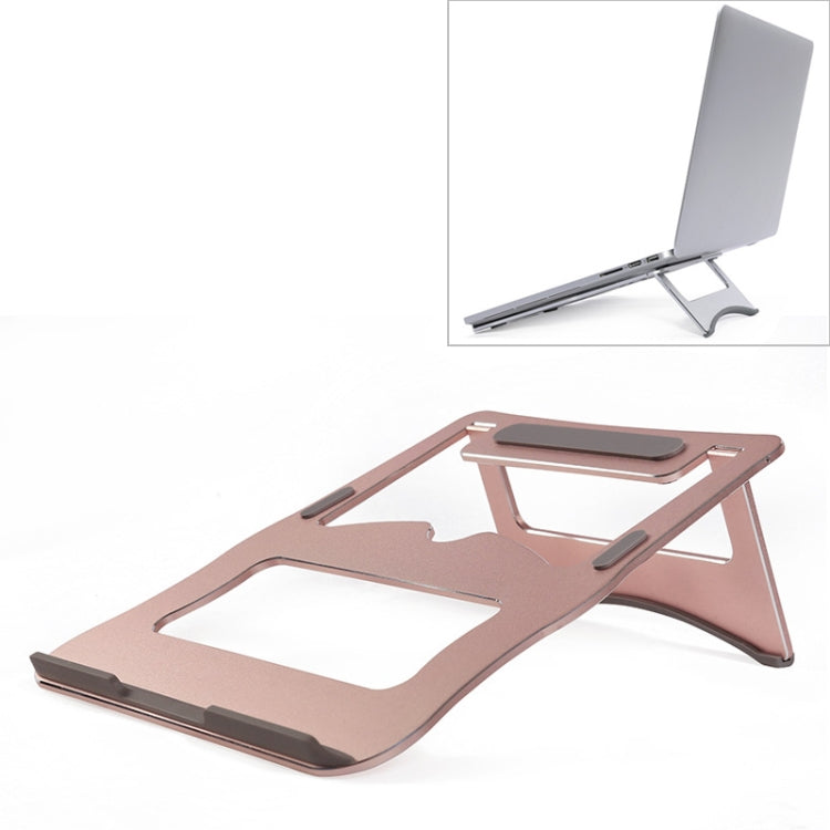 Aluminum Alloy Cooling Holder Desktop Portable Simple Laptop Bracket, Two-stage Support, Size: 21x26cm (Rose Gold) - Laptop Stand by buy2fix | Online Shopping UK | buy2fix