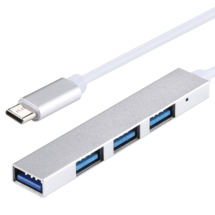 T-818 4 x USB 3.0 to USB-C / Type-C HUB Adapter (Silver) - Computer & Networking by buy2fix | Online Shopping UK | buy2fix