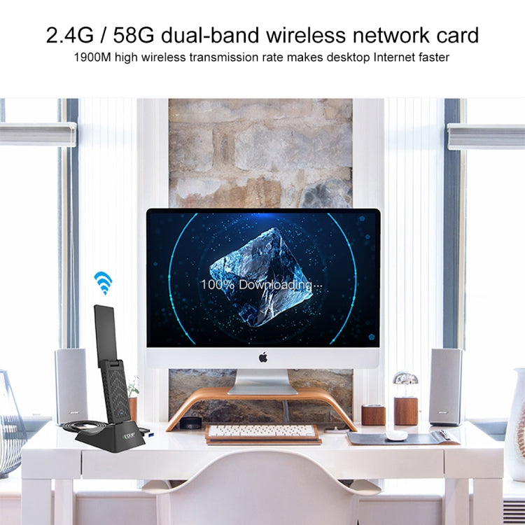 EDUP EP-AC1675 AC1900Mbps 2.4GHz & 5.8GHz Dual Band USB3.0 WiFi Adapter External Network Card - USB Network Adapter by EDUP | Online Shopping UK | buy2fix