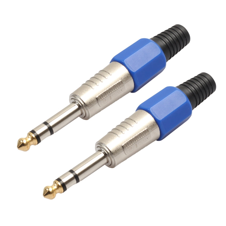 2 PCS 6.35mm Gold-plating Audio Plug Stereo Microphone Cord Plug - Consumer Electronics by buy2fix | Online Shopping UK | buy2fix