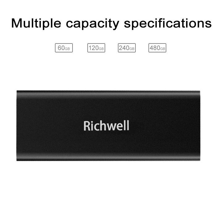 Richwell SSD R280-SSD-60GB 60GB Mobile Hard Disk Drive for Desktop PC(Black) - External Solid State Drives by Richwell | Online Shopping UK | buy2fix