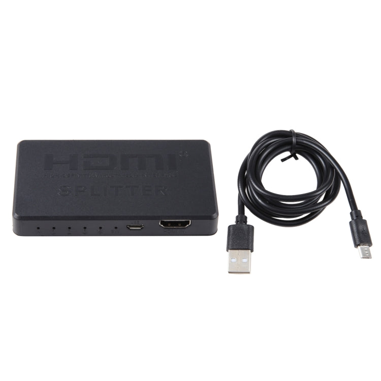 3D 4K HDMI Splitter Box, 1 Input x 4 Output, USB Power Supply(Black) -  by buy2fix | Online Shopping UK | buy2fix