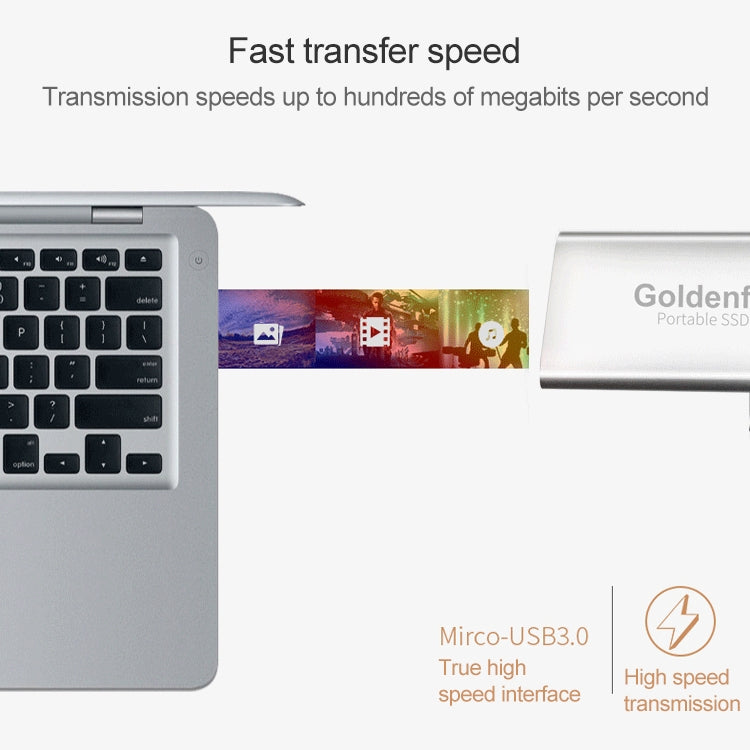Goldenfir NGFF to Micro USB 3.0 Portable Solid State Drive, Capacity: 512GB(Black) - External Solid State Drives by Goldenfir | Online Shopping UK | buy2fix